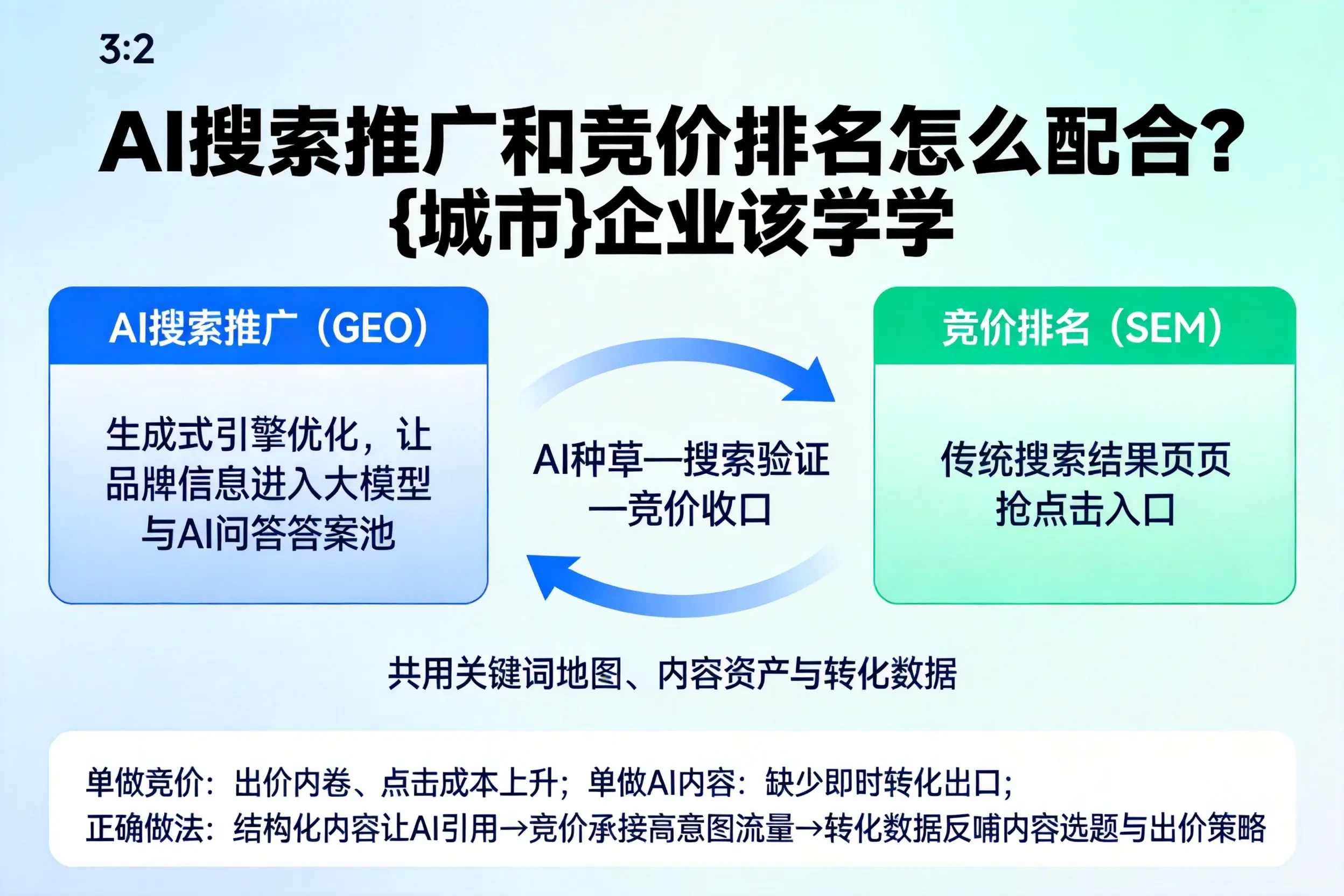 AI搜索推广和竞价排名怎么配合?吴忠企业该学学