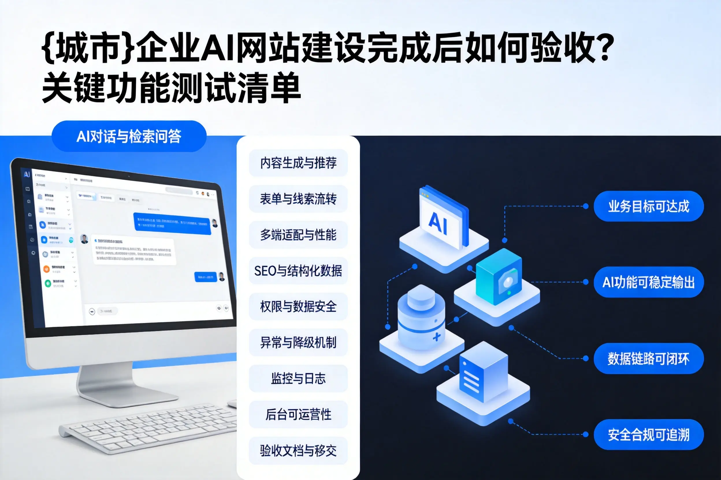 吴忠企业AI网站建设完成后如何验收?关键功能测试清单