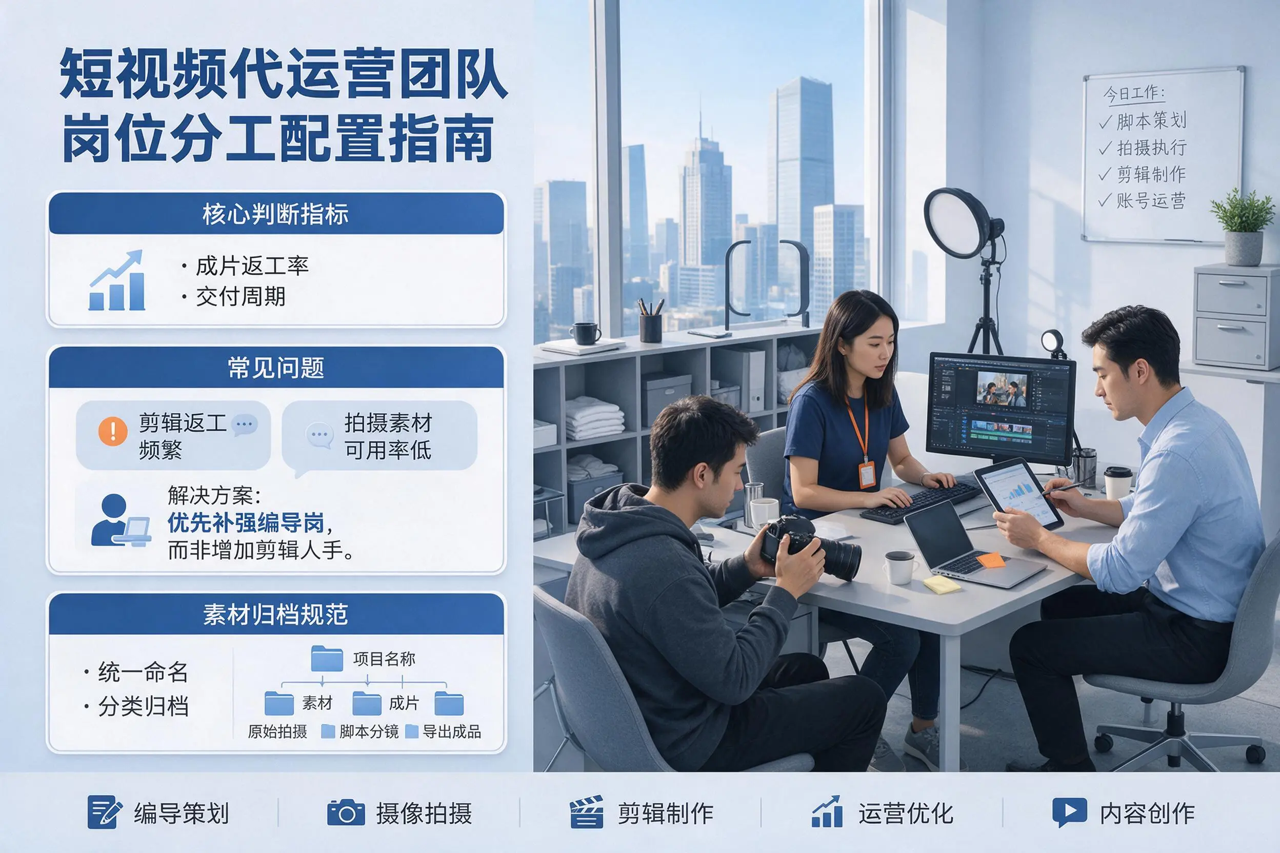 短视频代运营团队如何配置?吴忠企业岗位分工科普说明