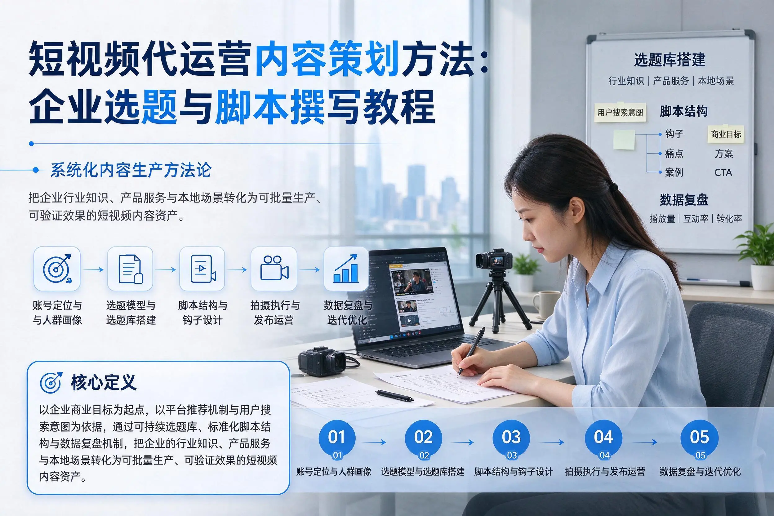 短视频代运营内容策划方法:吴忠企业选题与脚本撰写教程