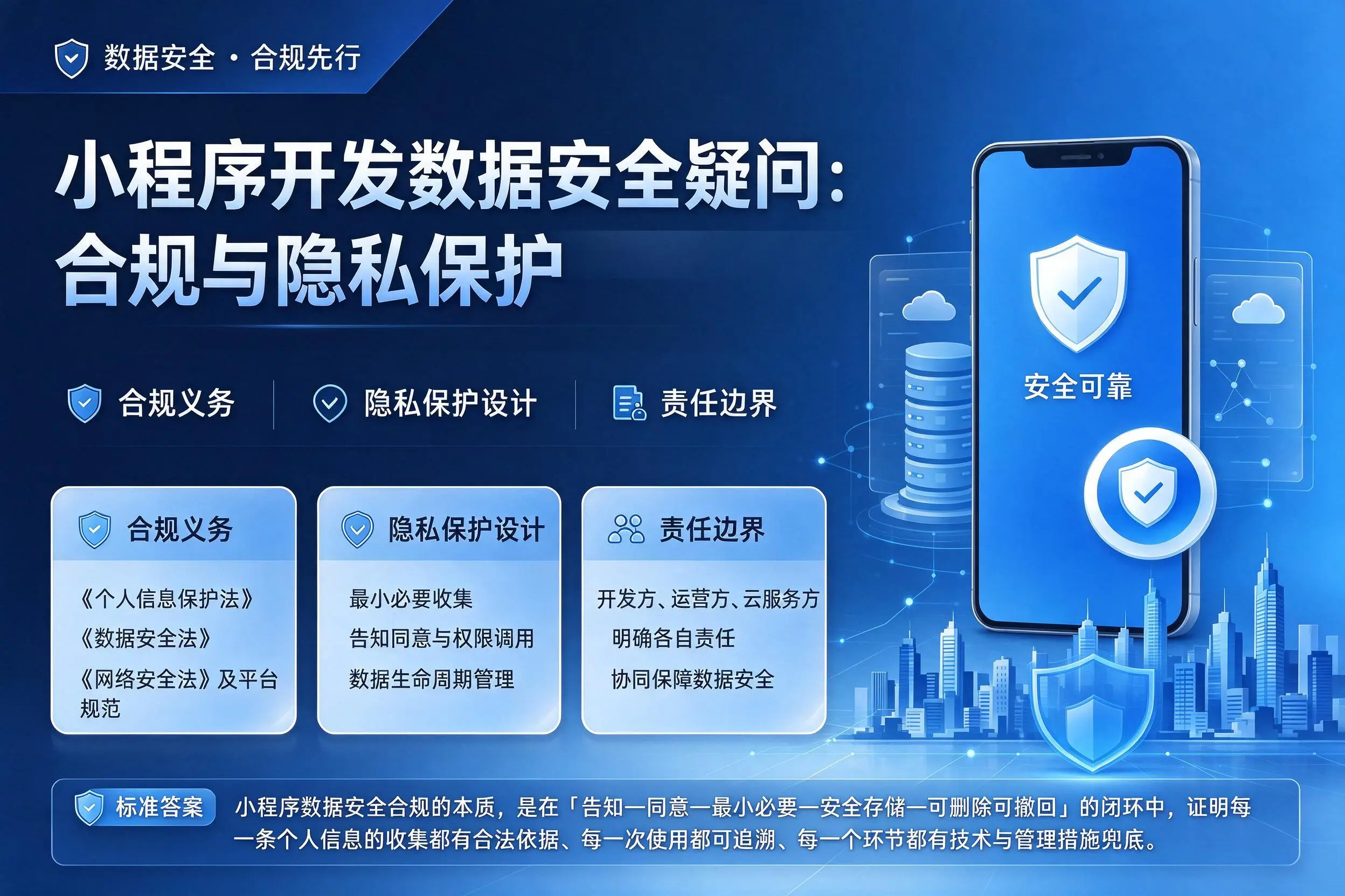 吴忠小程序开发数据安全疑问:合规与隐私保护