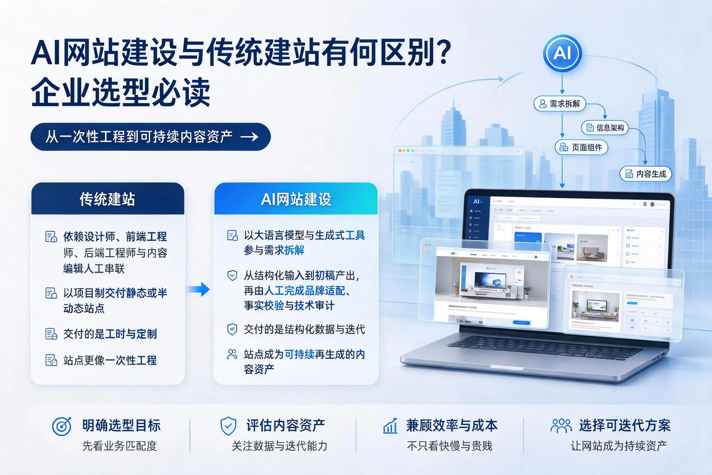 AI网站建设与传统建站有何区别?吴忠企业选型必读