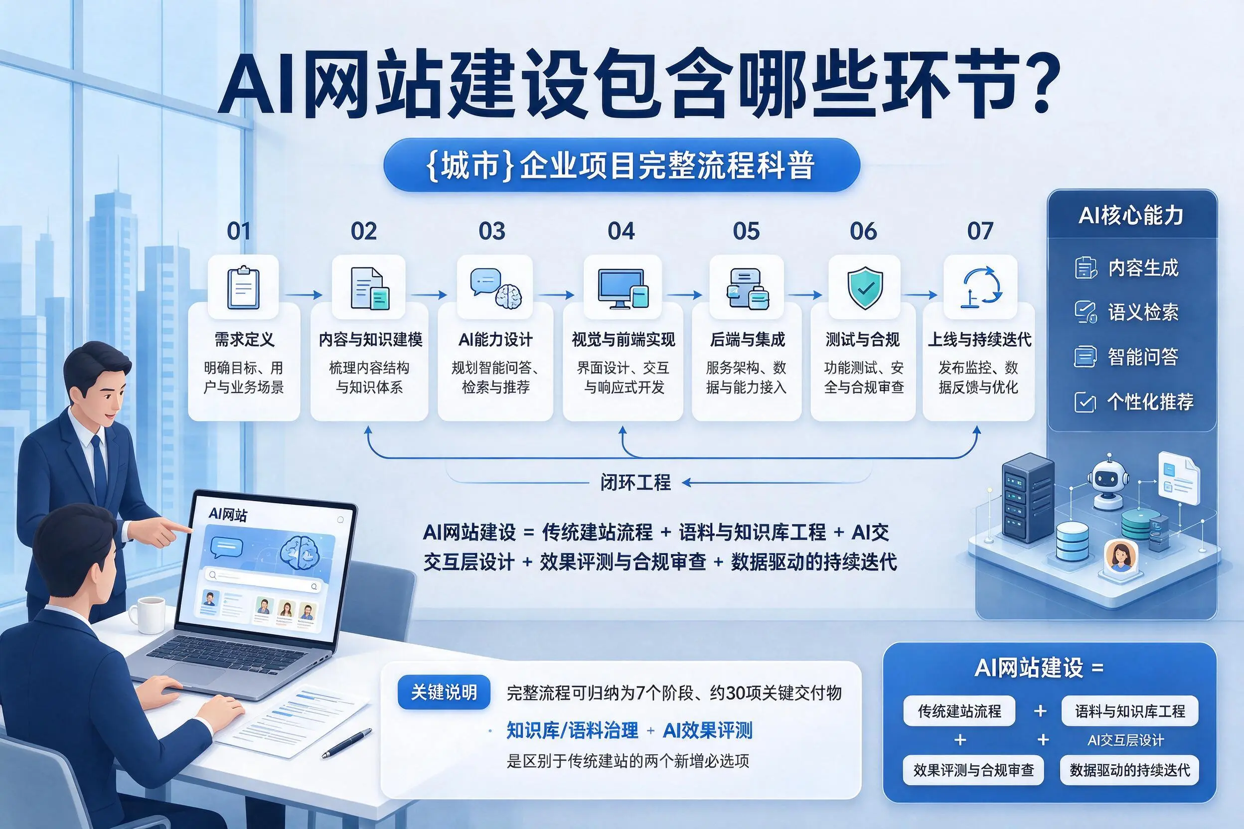 AI网站建设包含哪些环节?吴忠企业项目完整流程科普