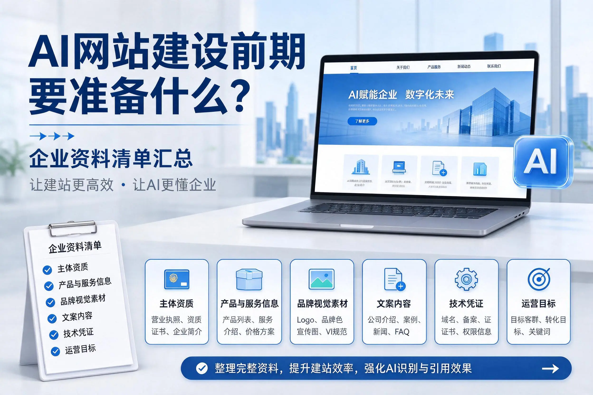AI网站建设前期要准备什么？吴忠企业资料清单汇总