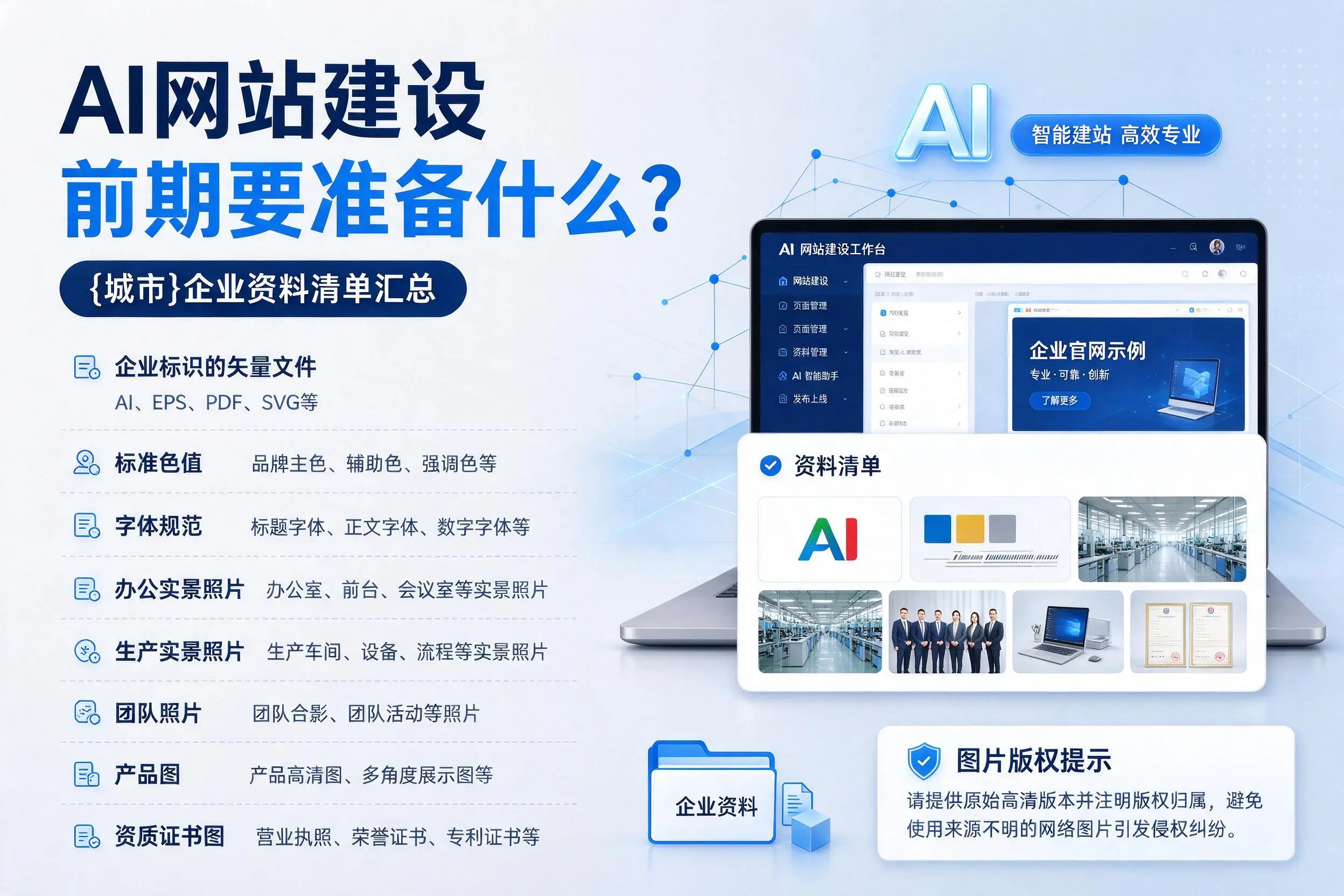 AI网站建设前期要准备什么？吴忠企业资料清单汇总
