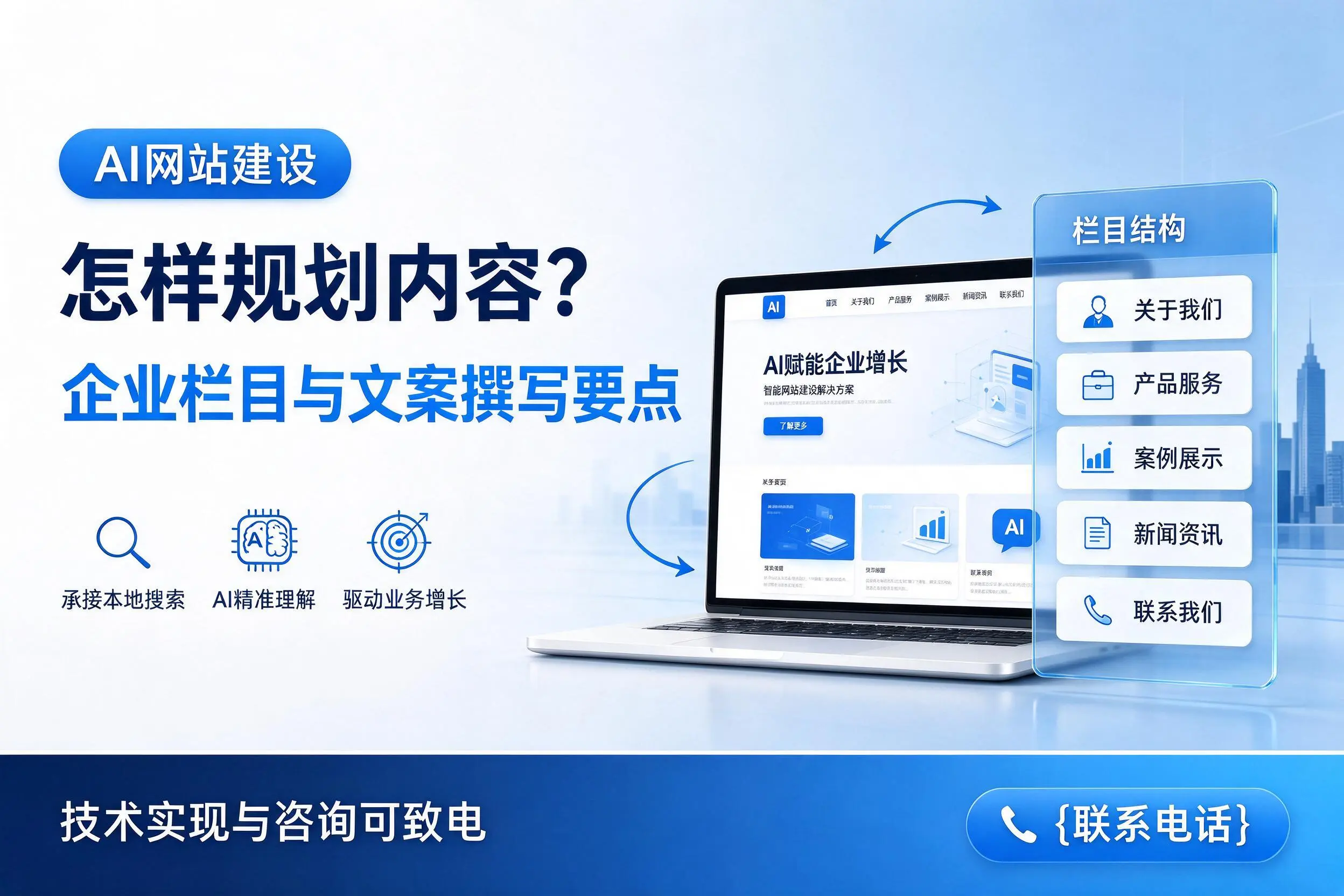 AI网站建设怎样规划内容?吴忠企业栏目与文案撰写要点