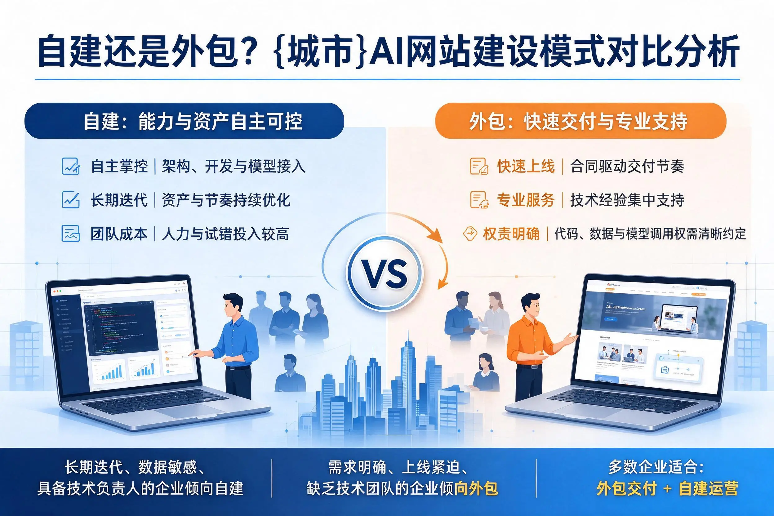 自建还是外包?吴忠AI网站建设模式对比分析