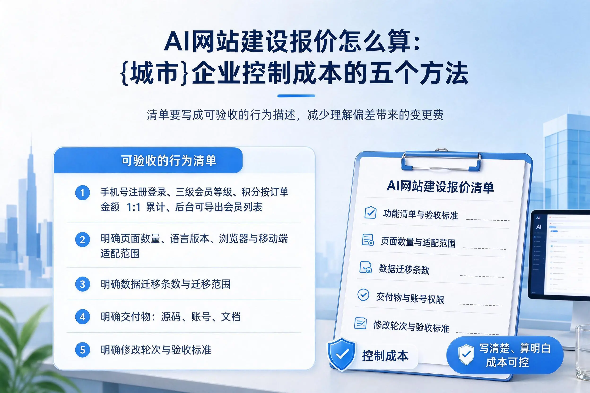 AI网站建设报价怎么算:吴忠企业控制成本的五个方法
